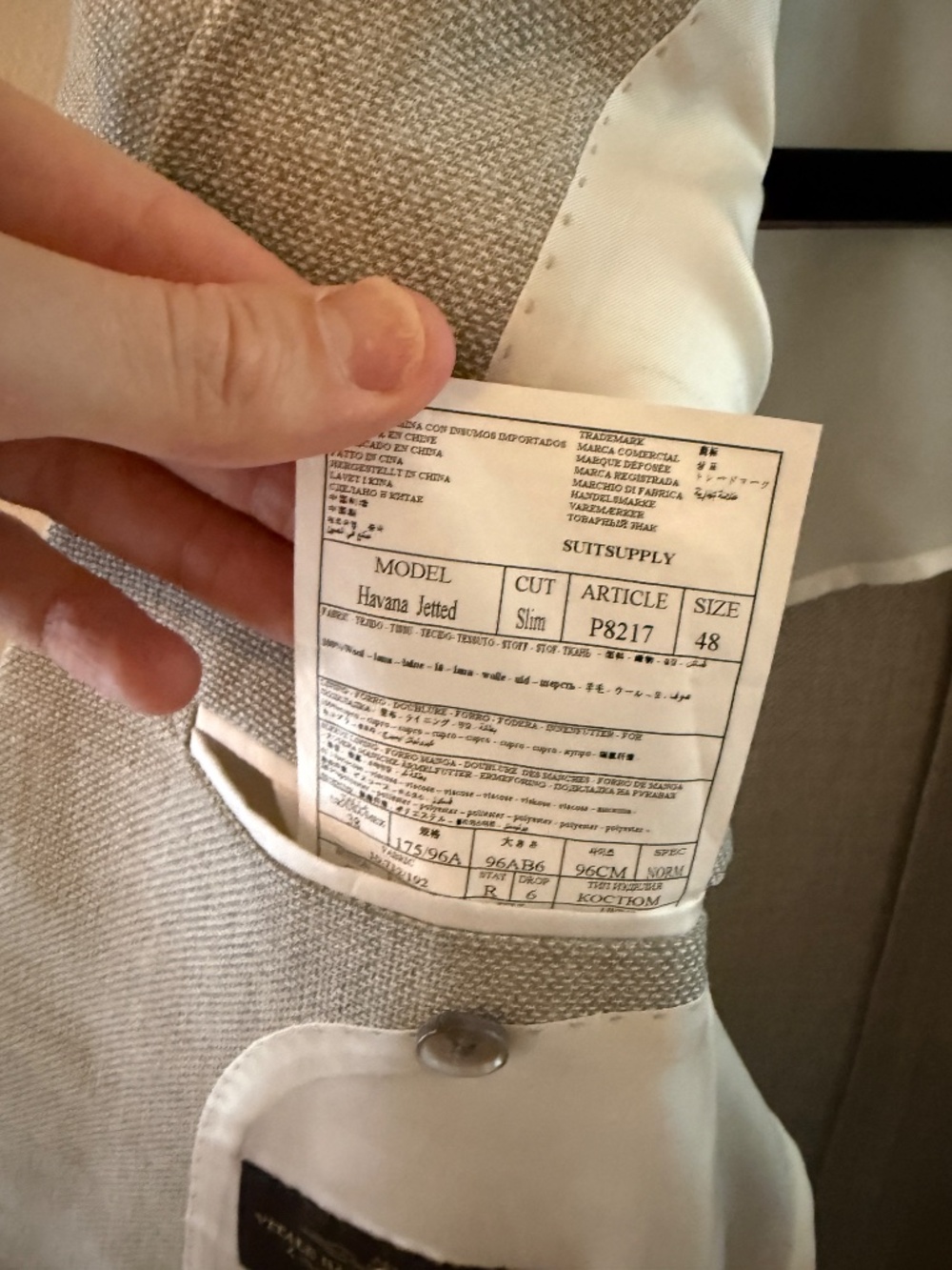 Suitsupply Havana VBC Pure Wool Suit 38R – Never Worn – Retail $699 - Picture 7 of 8